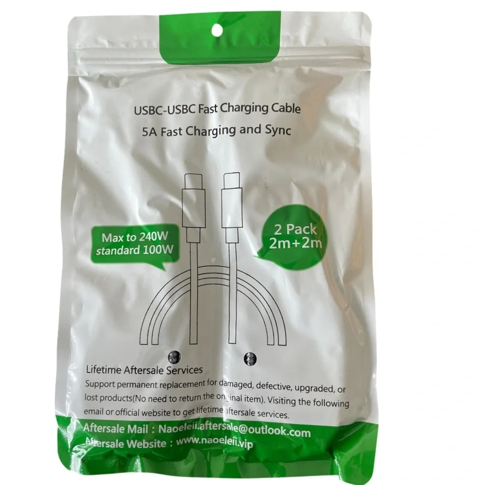 2-pack of USB-C to USB-C fast charging cables